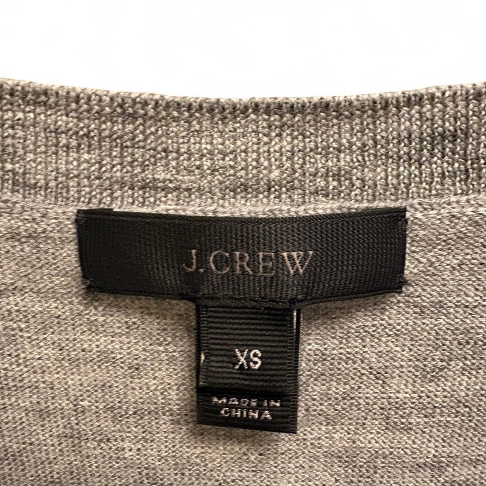 J. Crew Gray Tank Top with dark navy Lace Detail - Picture 2 of 5